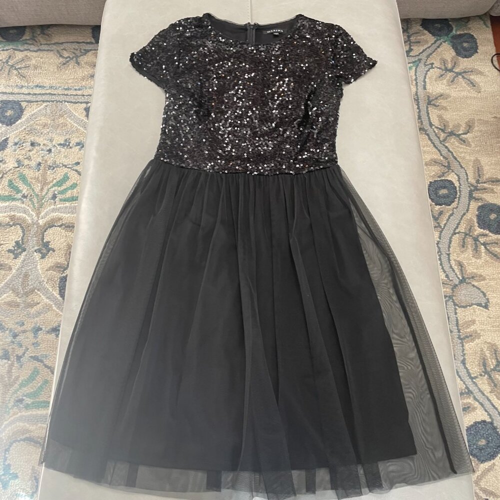 Marina LBD - sequin top with tulle skirt overlay - 8